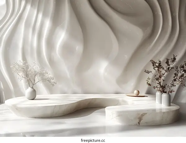 Marble Textured Geometric Shapes Podium