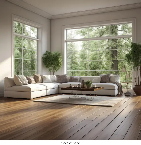 Bright and Airy Living Room With Large Windows