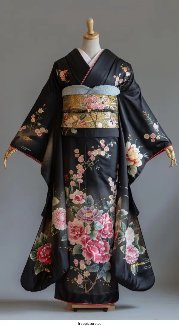 A kimono with a floral pattern