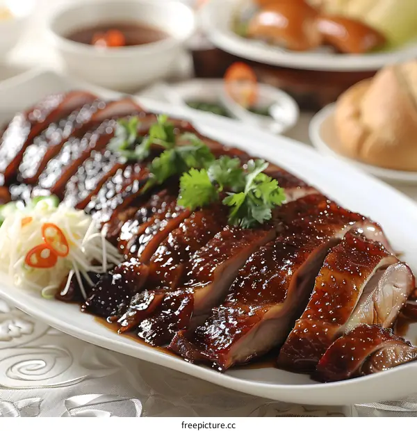 Roasted duck with plum sauce