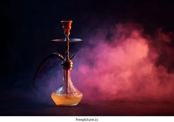 Stylish Hookah with Colorful Smoke