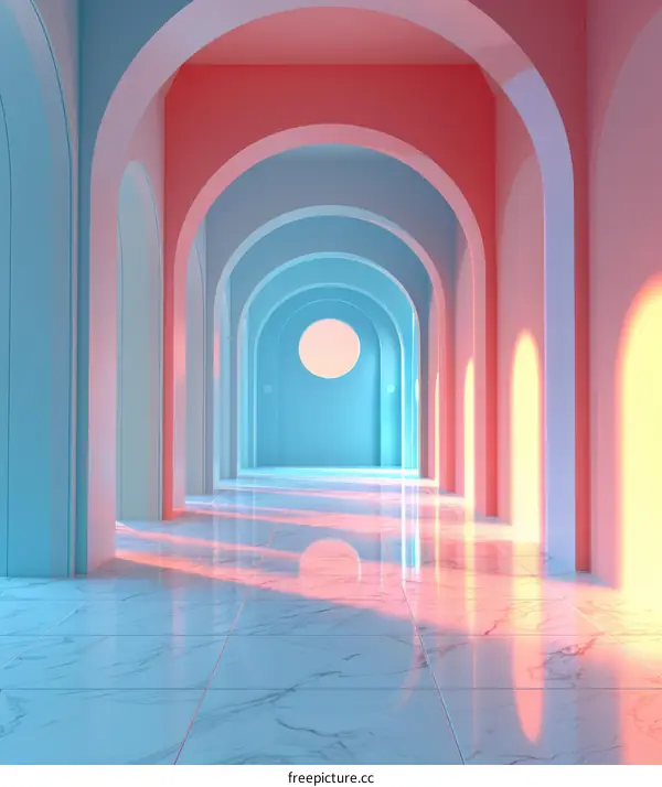 Abstract 3D Minimalist Arch Interior Design