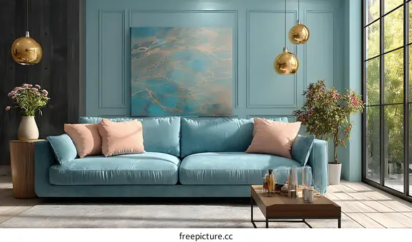 Modern Living Room Interior Design Illustration