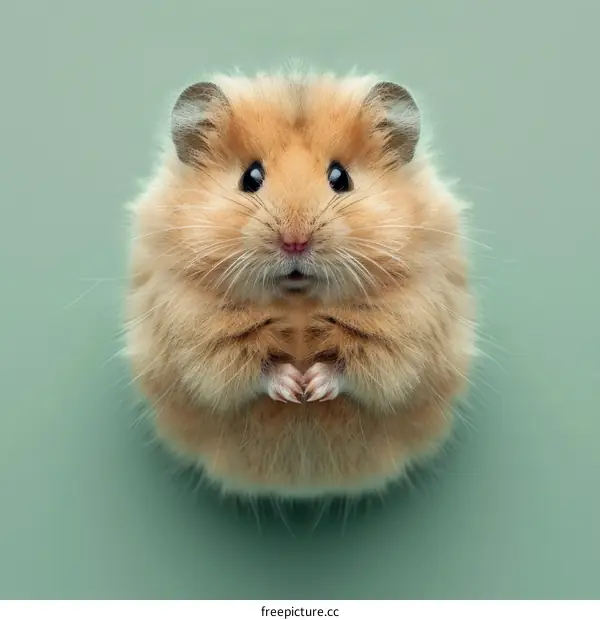 Close-up portrait of a cute and fluffy hamster
