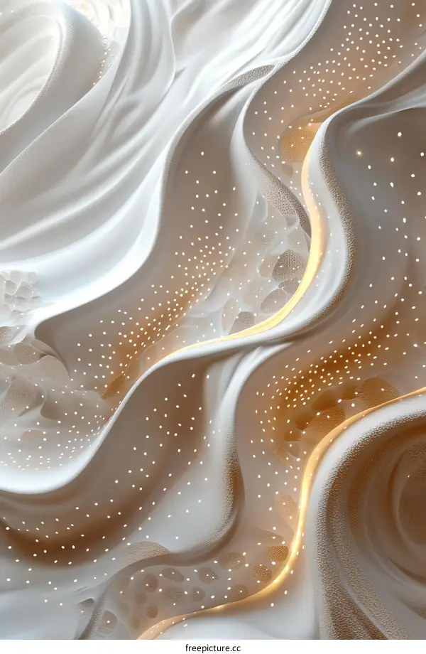 White Wavy Wall Relief