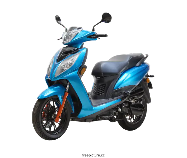 [Transparent Background PNG]Blue Modern Scooter Front View