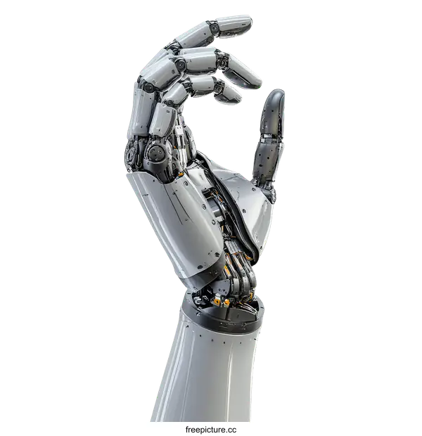 [Transparent Background PNG]Detailed View of a Futuristic Robotic Arm