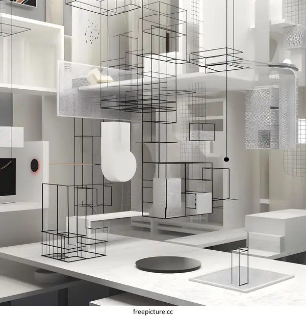 Abstract Geometric Shapes 3D Illustration