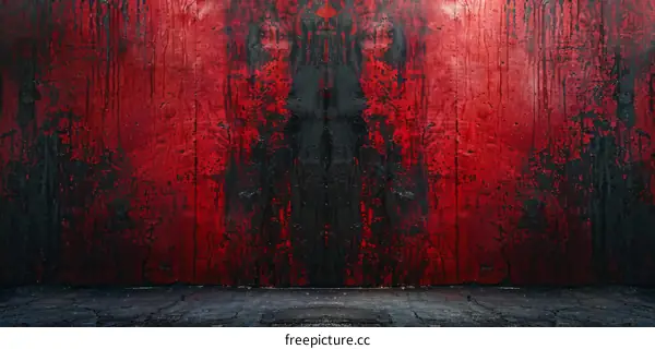 Red and Black Grunge Texture with Dark Vignette