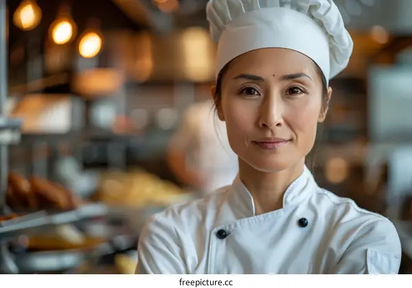 Portrait of a confident female chef in a commercial kitchen