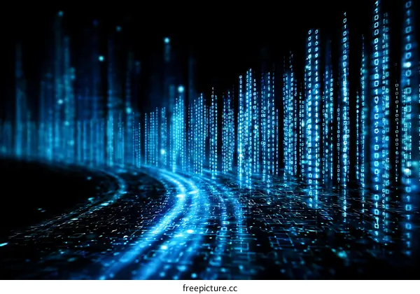 Abstract Digital Cityscape Binary Code