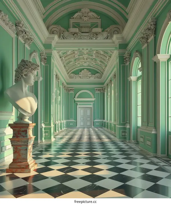 3D Rendering of a Grand Hall