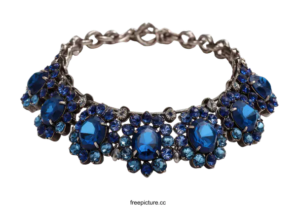 [Transparent Background PNG]Elegant Blue Rhinestone Necklace