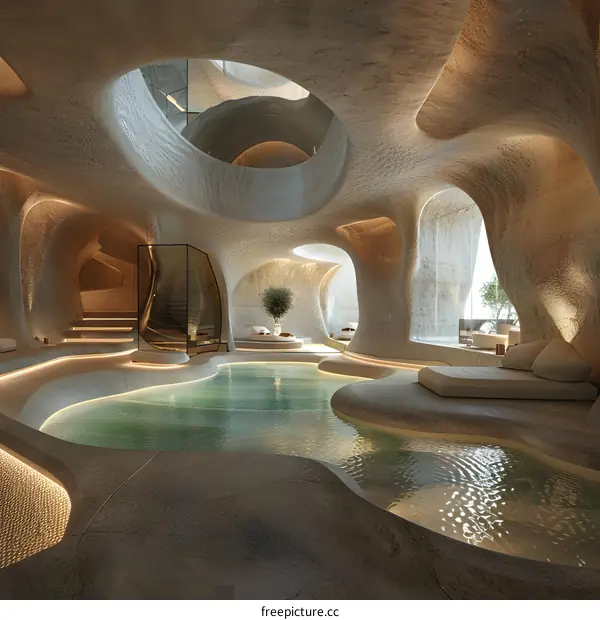 Futuristic Indoor Swimming Pool