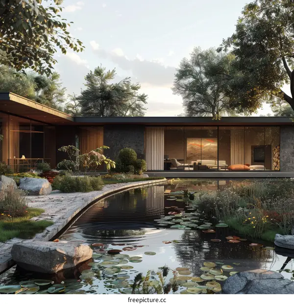 Courtyard house with natural elements