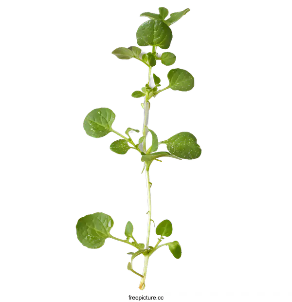 [Transparent Background PNG]Fresh Green Watercress Plant Isolated on White Background