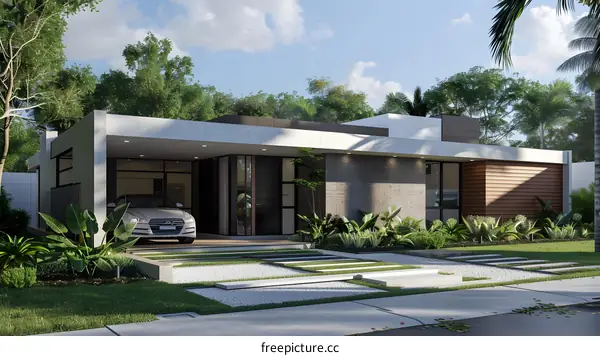 Modern House Exterior Design With Green Landscaping