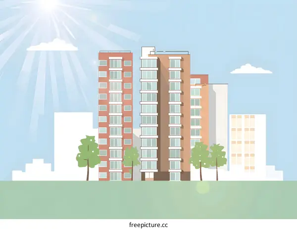 Modern Architecture Building Cityscape Illustration