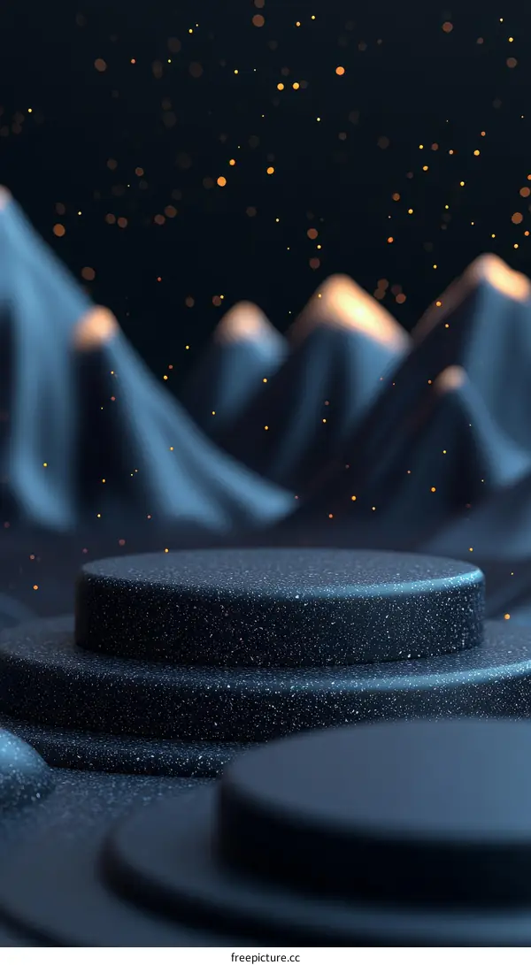 Dark Blue Geometric Product Display Platform