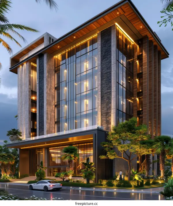 Modern Architectural Design of a Multi-Storey Hotel