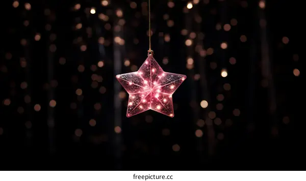 Pink Glass Christmas Star Ornament