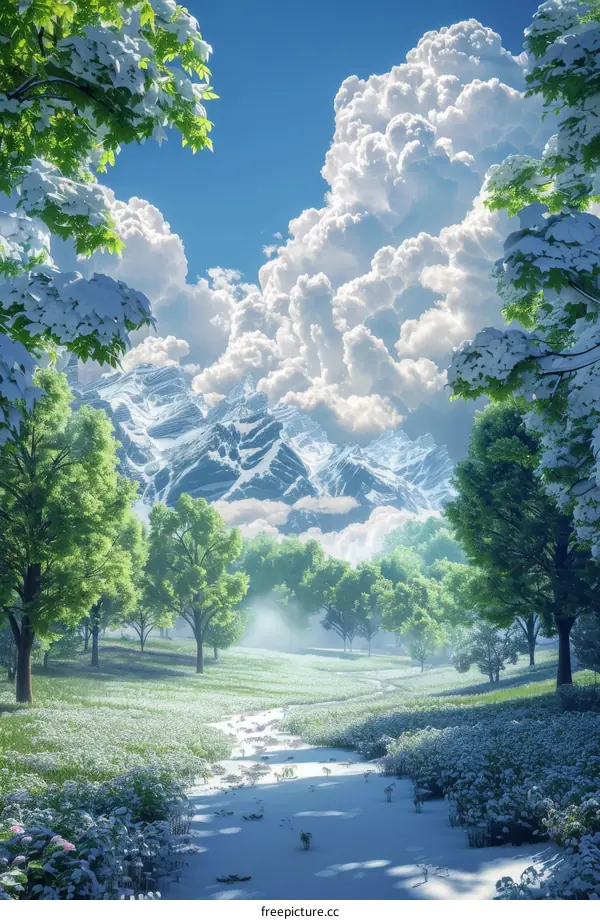 Winter Wonderland Mountain Valley Landscape