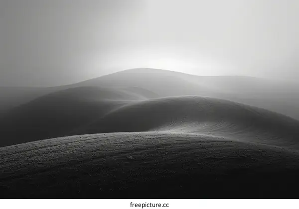 Black and White Foggy Hills