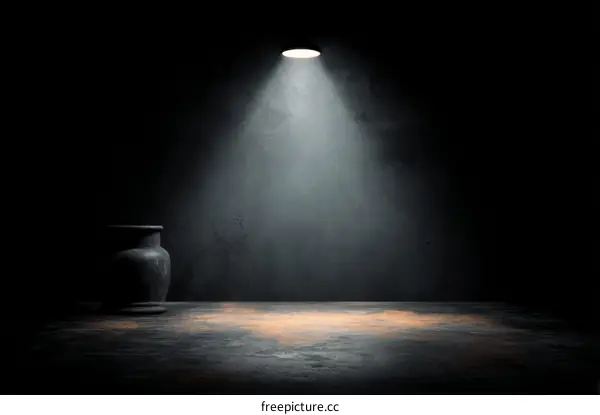 Dark Studio Spotlight with Vase