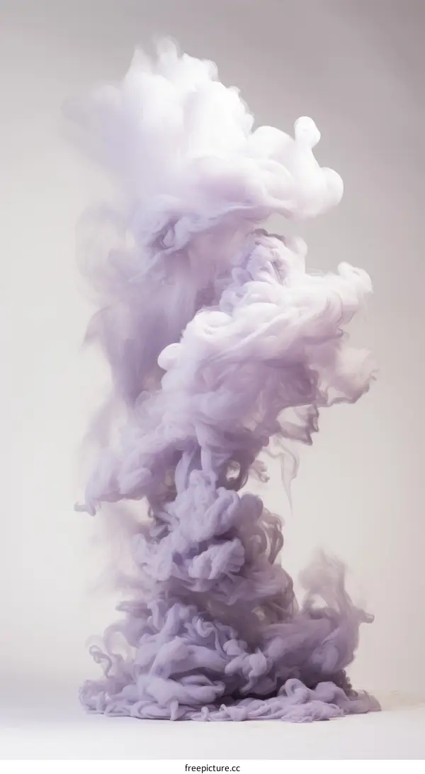 Purple Smoke Explosion on White Background