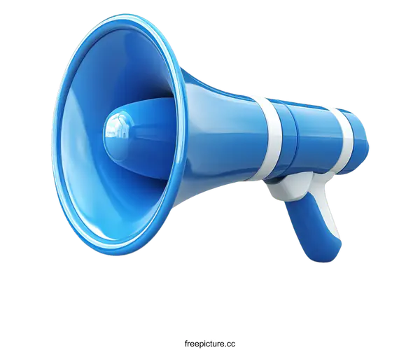 [Transparent Background PNG]Blue Megaphone Illustration for Communication