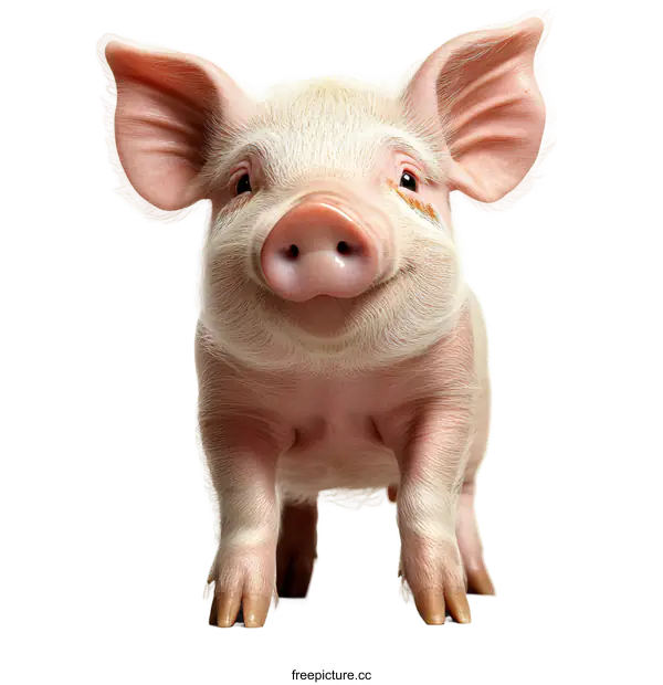 [Transparent Background PNG]Adorable Little Piglet Portrait