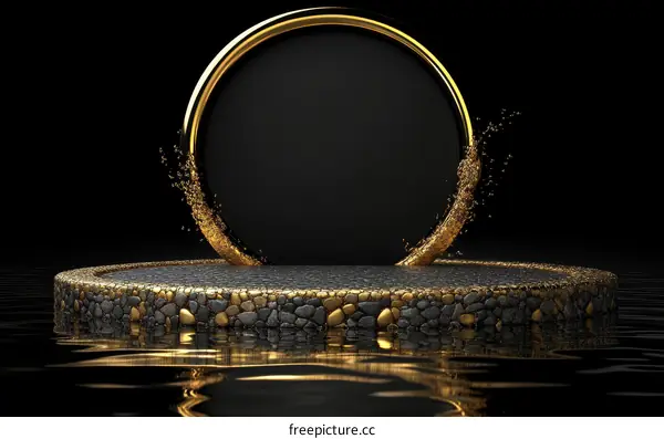 Luxury Gold Circle Display Podium