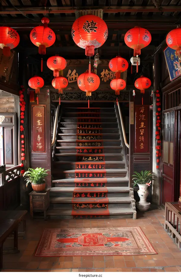 Stairway in a Chinese courtyard house