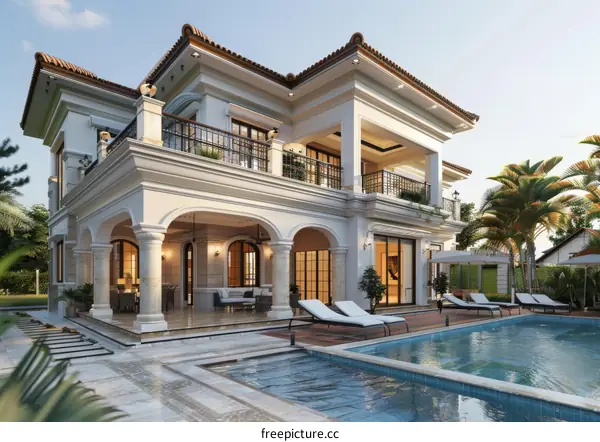 Luxury Villa with Pool and Patio Design