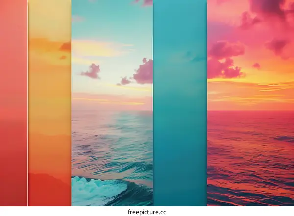 Colorful Sunset Over The Ocean