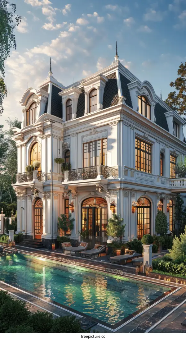 European-style villa with swimming pool