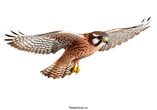 [Transparent Background PNG]Majestic Peregrine Falcon in Flight Illustration