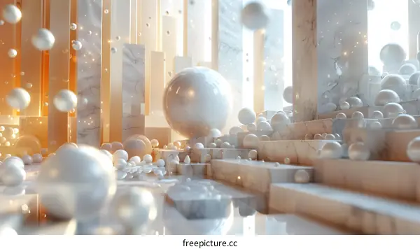 Abstract Marble Structures with Orbs