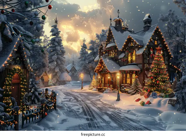 Snowy Christmas Village