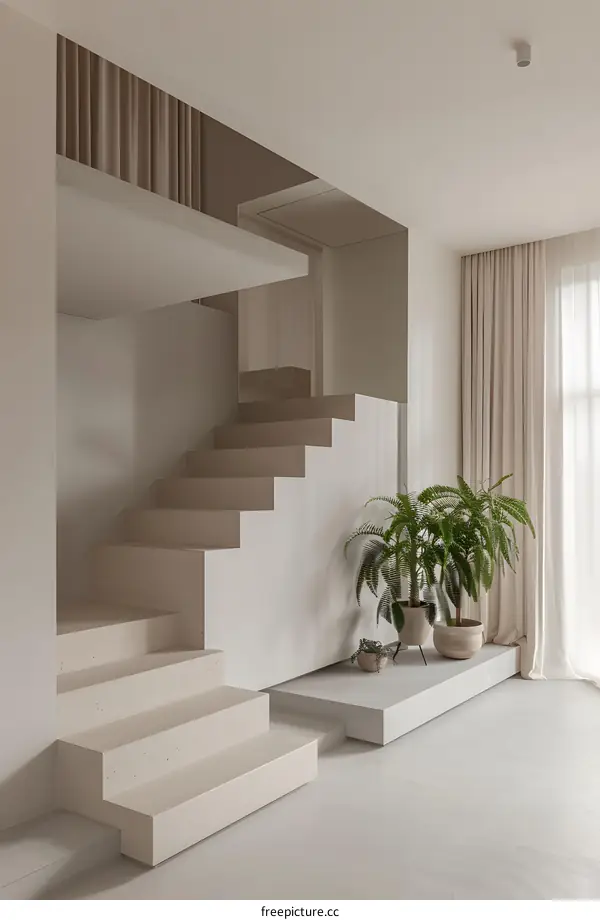 Modern Minimalist Interior Design With Stairs