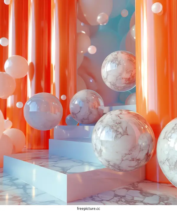 Geometric Shapes, Spheres, and Lines in Harmony