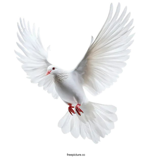[Transparent Background PNG]A Beautiful White Dove in Flight