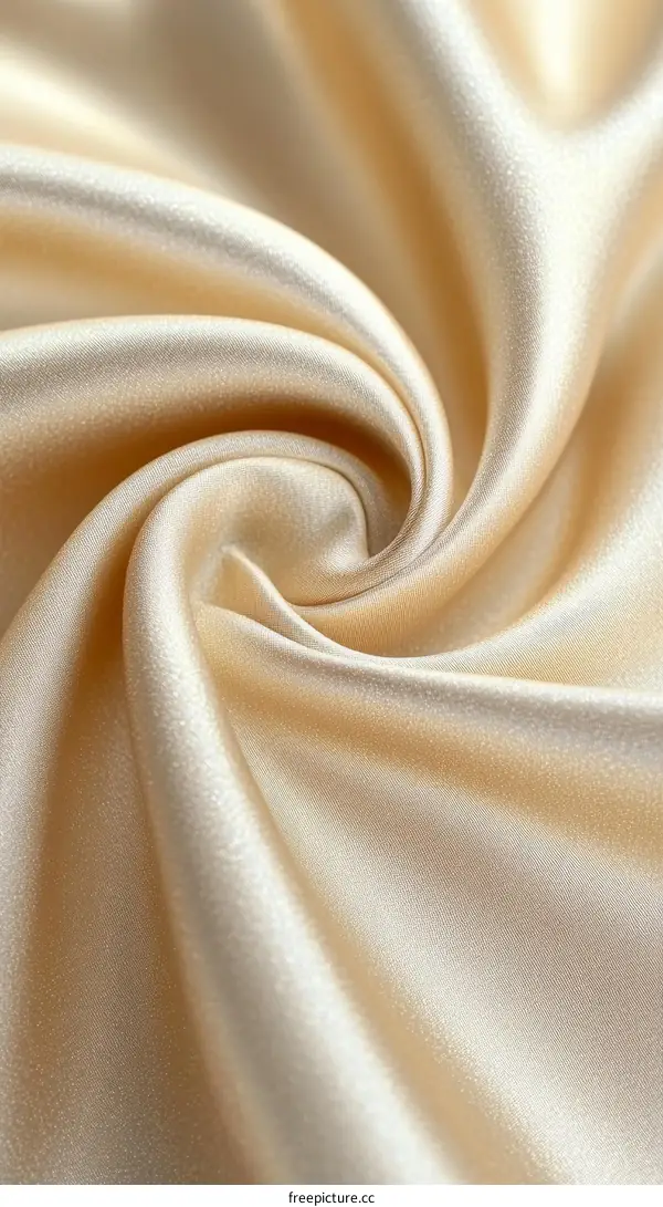 Close-up Smooth Light Beige Silk Fabric Texture