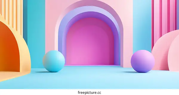 Abstract 3D Colorful Geometric Shapes Background