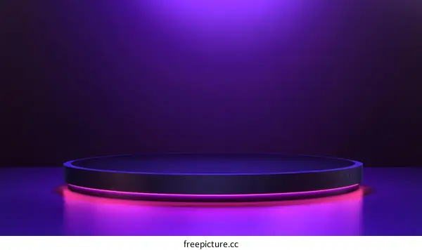 Abstract Neon Circle Display Podium
