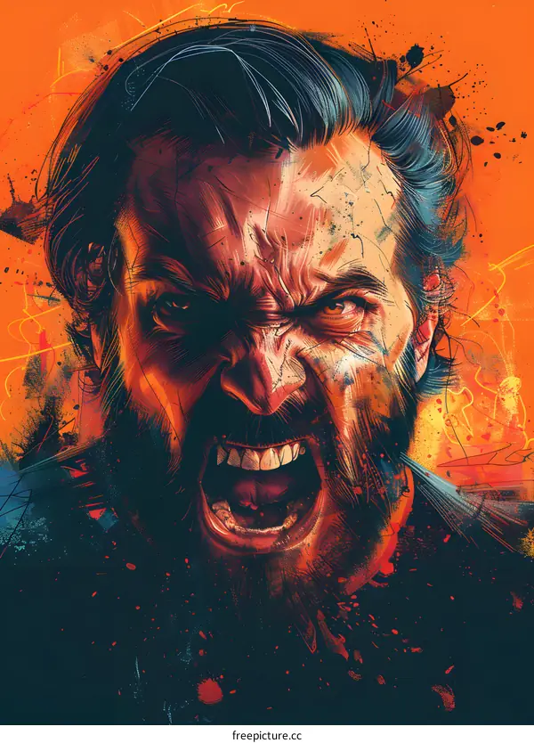 Hugh Jackman Wolverine illustration