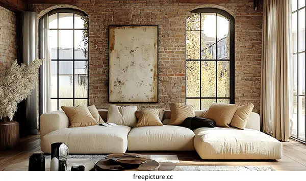 Modern Industrial Loft Living Room Interior Design