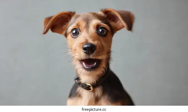 Cute Puppy with Open Mouth