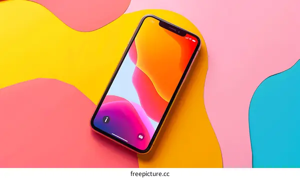 Colorful Abstract Background With Smartphone