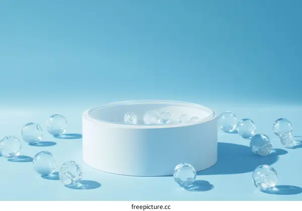 Modern Minimalist Product Display with Transparent Balls